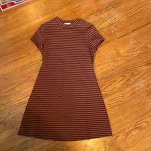 Striped Mini Dress with mock neck
